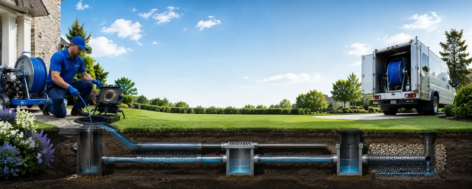 Outdoor drain cleaning information for Collins Center, NY